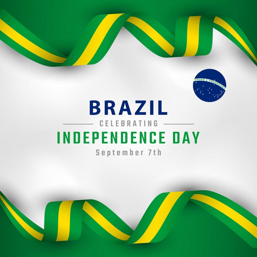 Happy Brazil Independence Day September 7th Celebration Vector Design Illustration. Template for Poster, Banner, Advertising, Greeting Card or Print Design Element