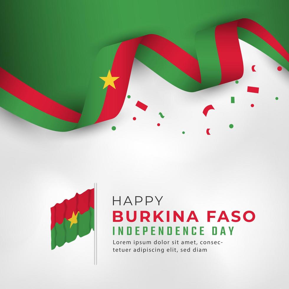 Happy Burkina Faso Independence Day August 5th Celebration Vector