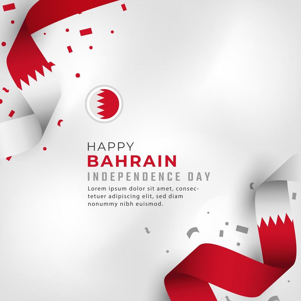 feliz día de la independencia de bahrein 16 de diciembre celebración ilustración de diseño vectorial. plantilla para poster, pancarta, publicidad, tarjeta de felicitación o elemento de diseño de impresión vector