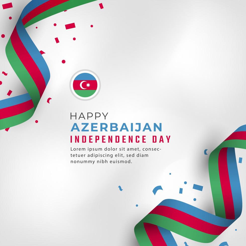 Happy Azerbaijan Independence Day Celebration Vector Design Illustration. Template for Poster, Banner, Advertising, Greeting Card or Print Design Element