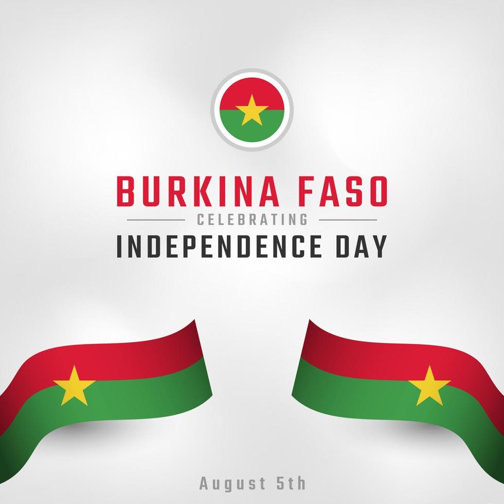 Happy Burkina Faso Independence Day August 5th Celebration Vector Design Illustration. Template for Poster, Banner, Advertising, Greeting Card or Print Design Element