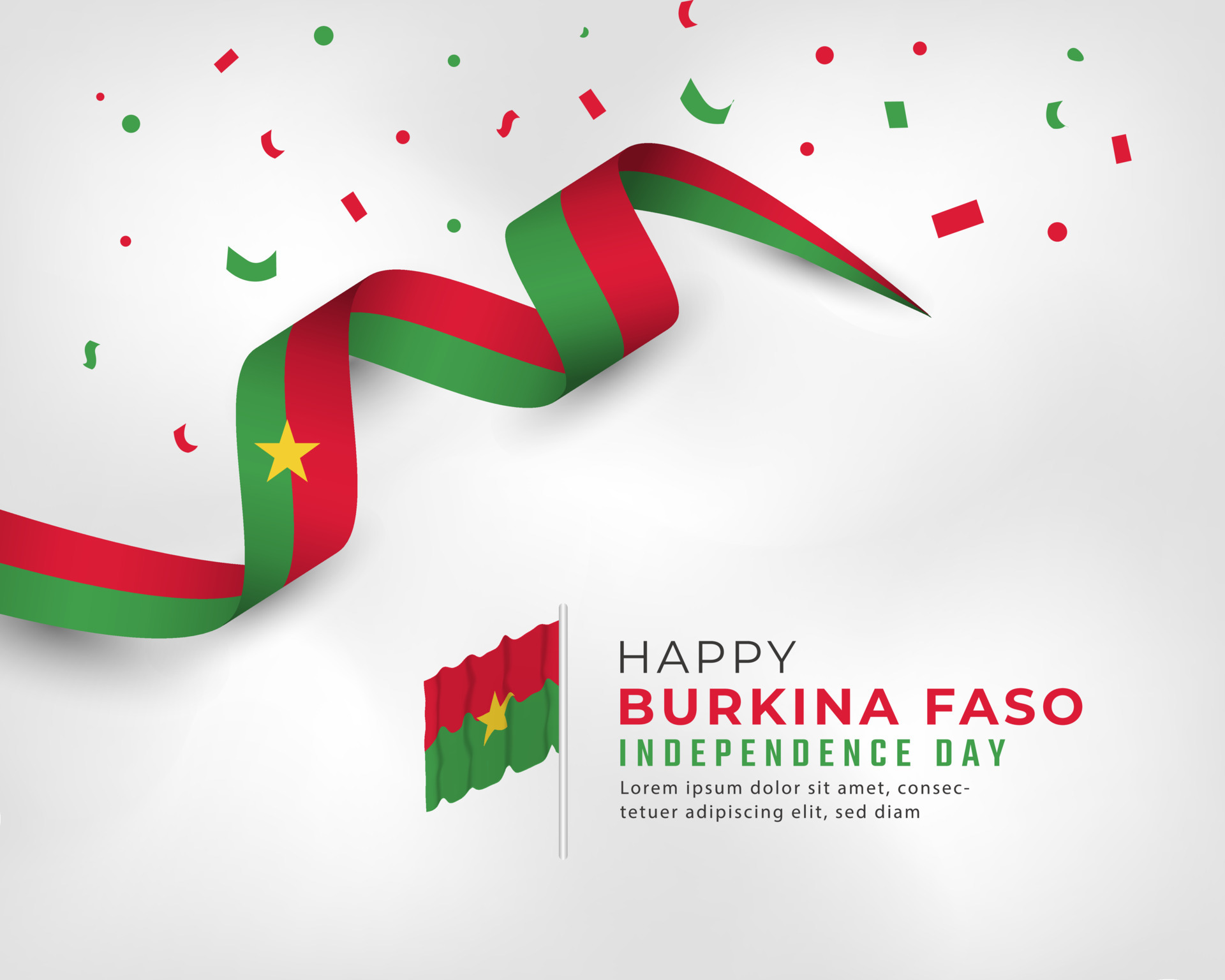 Happy Burkina Faso Independence Day August 5th Celebration Vector
