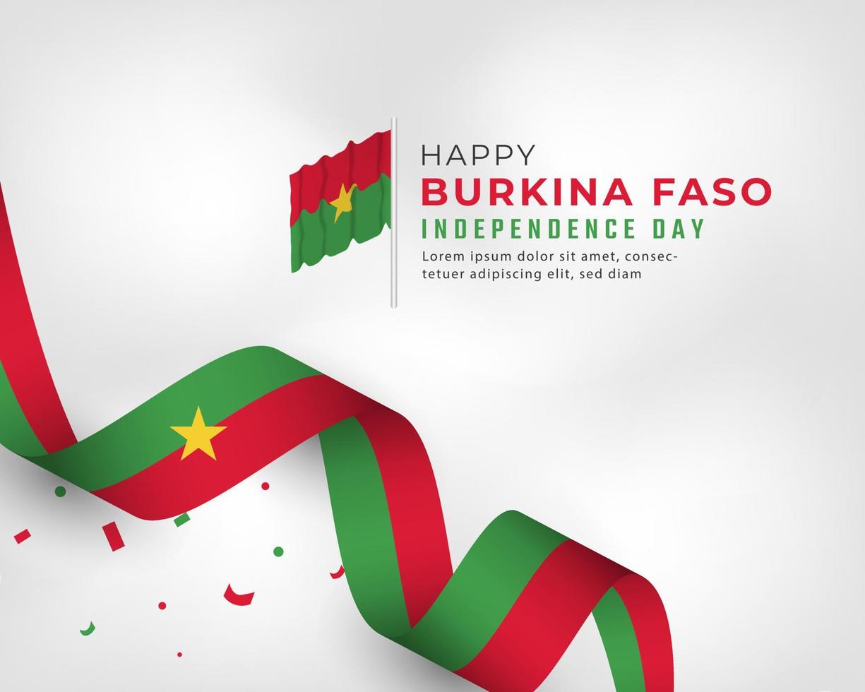 Happy Burkina Faso Independence Day August 5th Celebration Vector