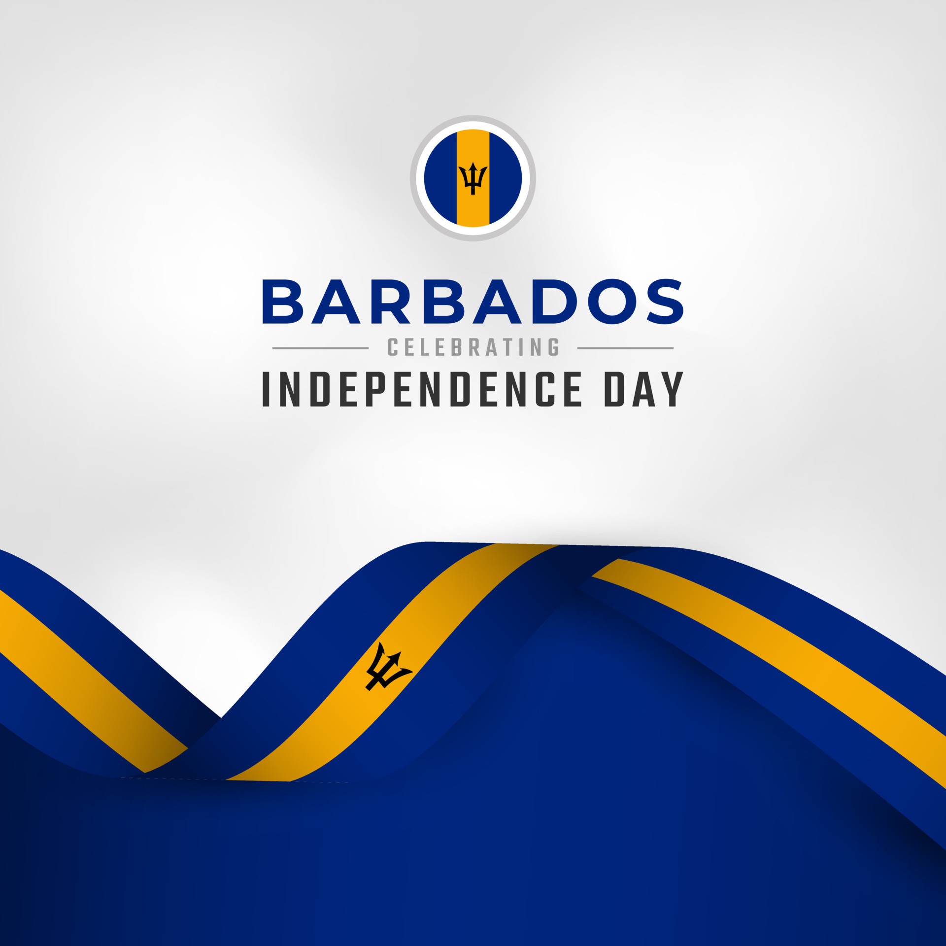 Happy Barbados Independence Day November 30th Celebration Vector Design