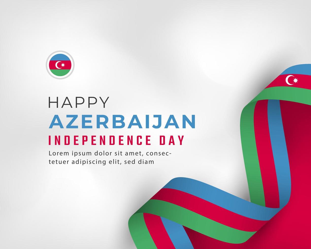 feliz celebración del día de la independencia de azerbaiyán ilustración de diseño vectorial. plantilla para poster, pancarta, publicidad, tarjeta de felicitación o elemento de diseño de impresión vector