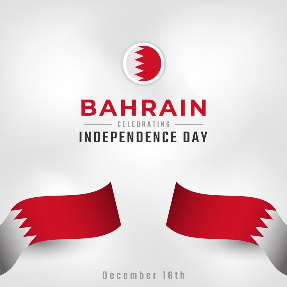 feliz día de la independencia de bahrein 16 de diciembre celebración ilustración de diseño vectorial. plantilla para poster, pancarta, publicidad, tarjeta de felicitación o elemento de diseño de impresión vector