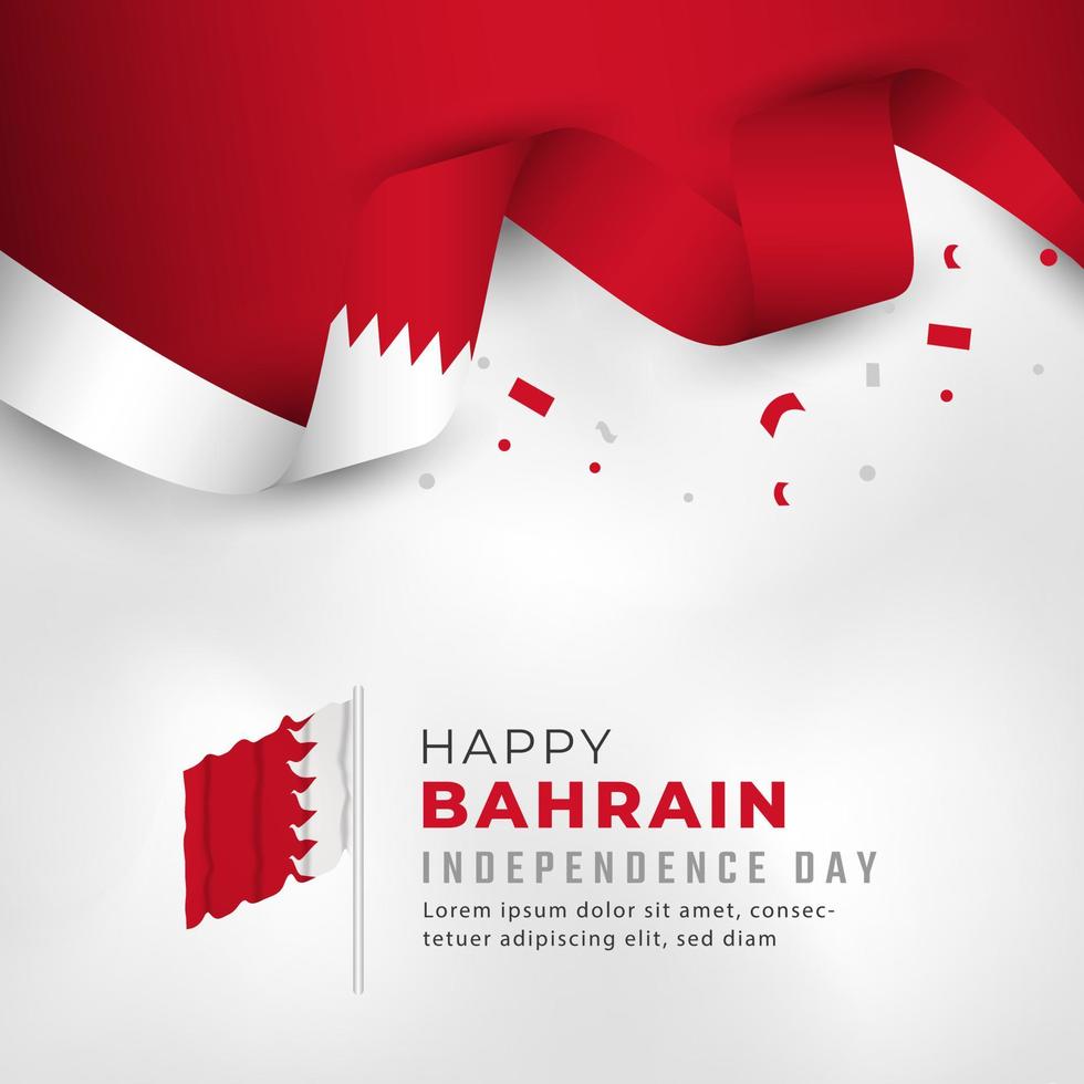 Happy Bahrain Independence Day December 16th Celebration Vector Design Illustration. Template for Poster, Banner, Advertising, Greeting Card or Print Design Element