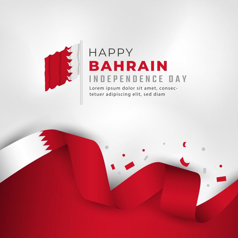 feliz día de la independencia de bahrein 16 de diciembre celebración ilustración de diseño vectorial. plantilla para poster, pancarta, publicidad, tarjeta de felicitación o elemento de diseño de impresión vector