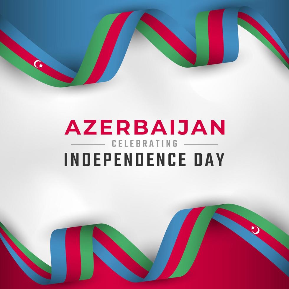 feliz celebración del día de la independencia de azerbaiyán ilustración de diseño vectorial. plantilla para poster, pancarta, publicidad, tarjeta de felicitación o elemento de diseño de impresión vector