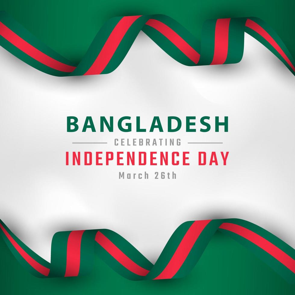 feliz día de la independencia de bangladesh 26 de marzo celebración ilustración de diseño vectorial. plantilla para poster, pancarta, publicidad, tarjeta de felicitación o elemento de diseño de impresión vector