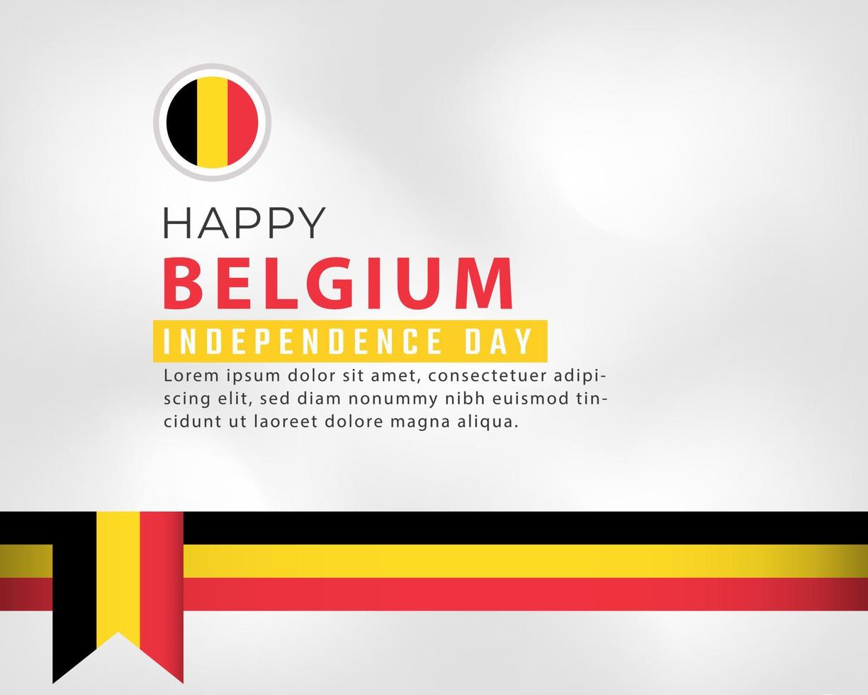 feliz día de la independencia de bélgica 21 de julio celebración vector diseño ilustración. plantilla para poster, pancarta, publicidad, tarjeta de felicitación o elemento de diseño de impresión