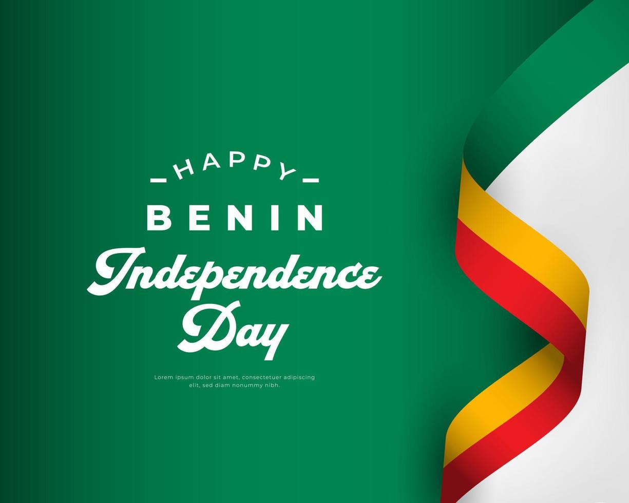 feliz día de la independencia de benin 1 de agosto ilustración de diseño vectorial de celebración. plantilla para poster, pancarta, publicidad, tarjeta de felicitación o elemento de diseño de impresión vector