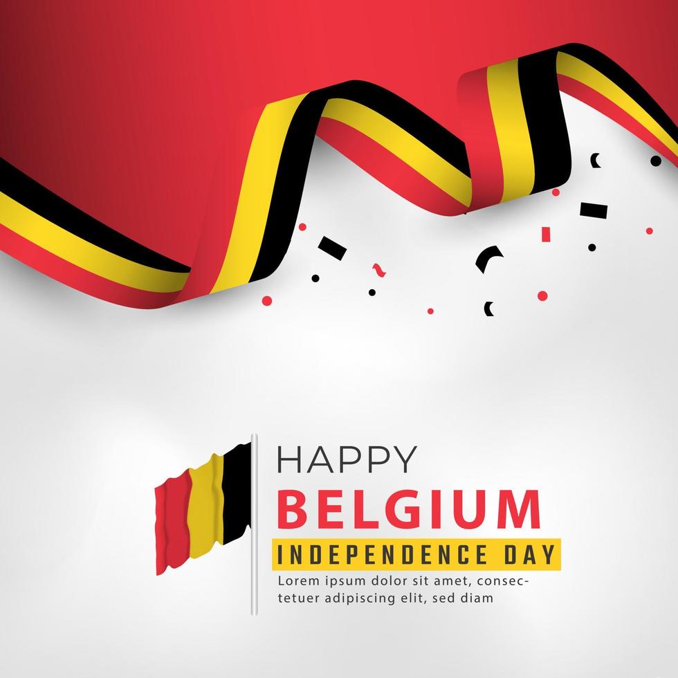 Happy Belgium Independence Day July 21th Celebration Vector Design Illustration. Template for Poster, Banner, Advertising, Greeting Card or Print Design Element