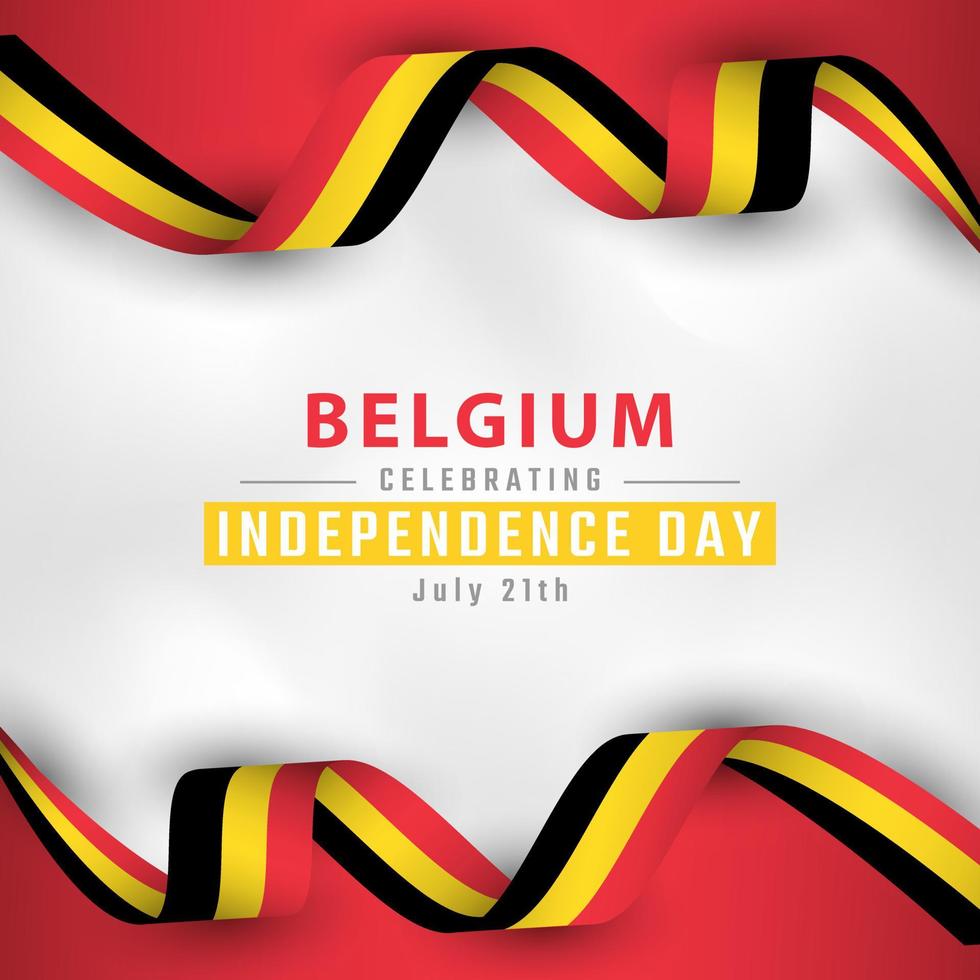 feliz día de la independencia de bélgica 21 de julio celebración vector diseño ilustración. plantilla para poster, pancarta, publicidad, tarjeta de felicitación o elemento de diseño de impresión