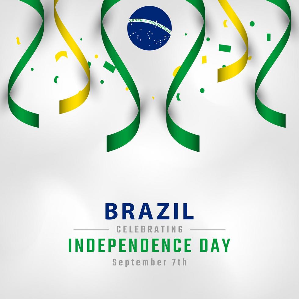 Happy Brazil Independence Day September 7th Celebration Vector Design Illustration. Template for Poster, Banner, Advertising, Greeting Card or Print Design Element