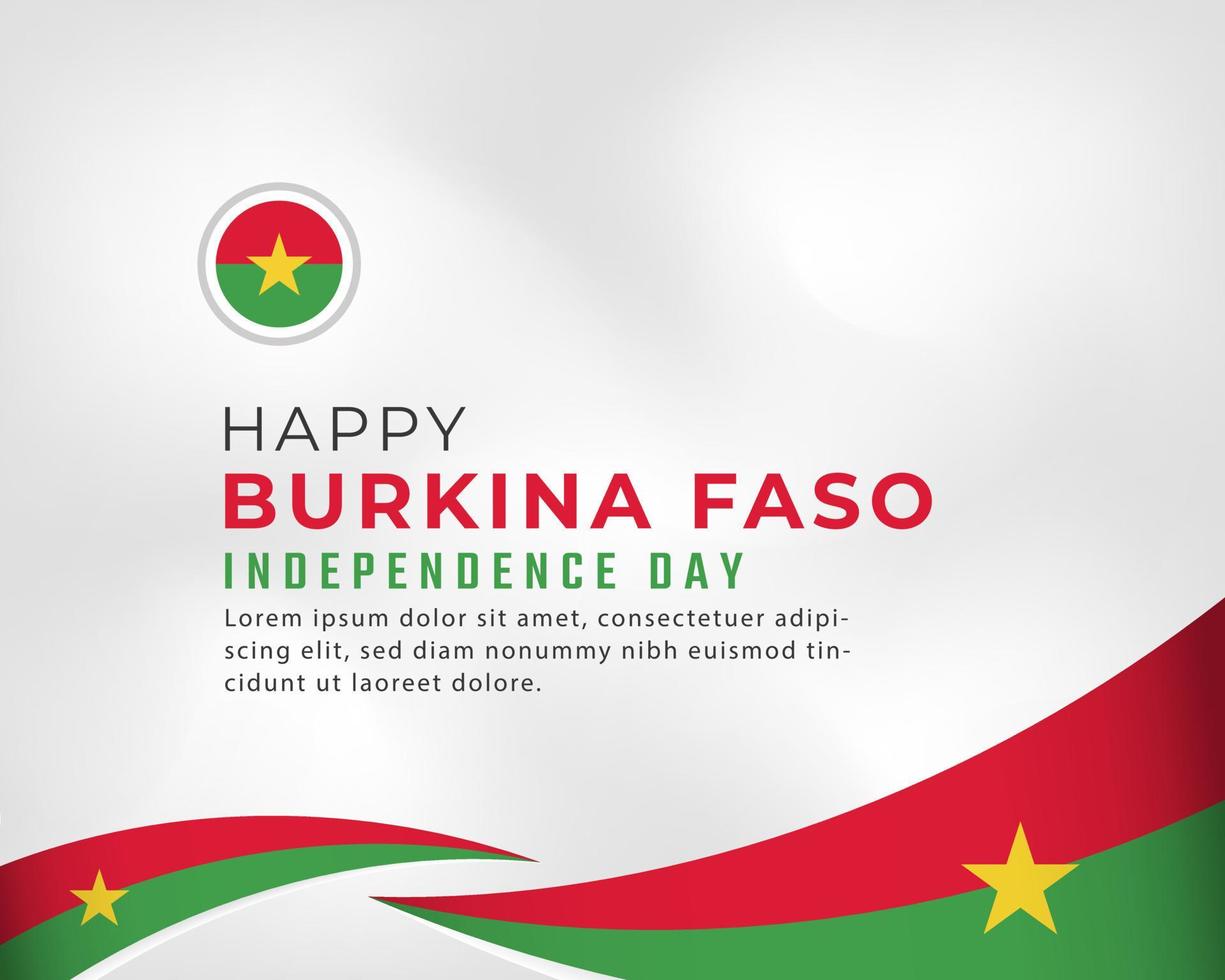 feliz día de la independencia de burkina faso 5 de agosto celebración ilustración de diseño vectorial. plantilla para poster, pancarta, publicidad, tarjeta de felicitación o elemento de diseño de impresión vector