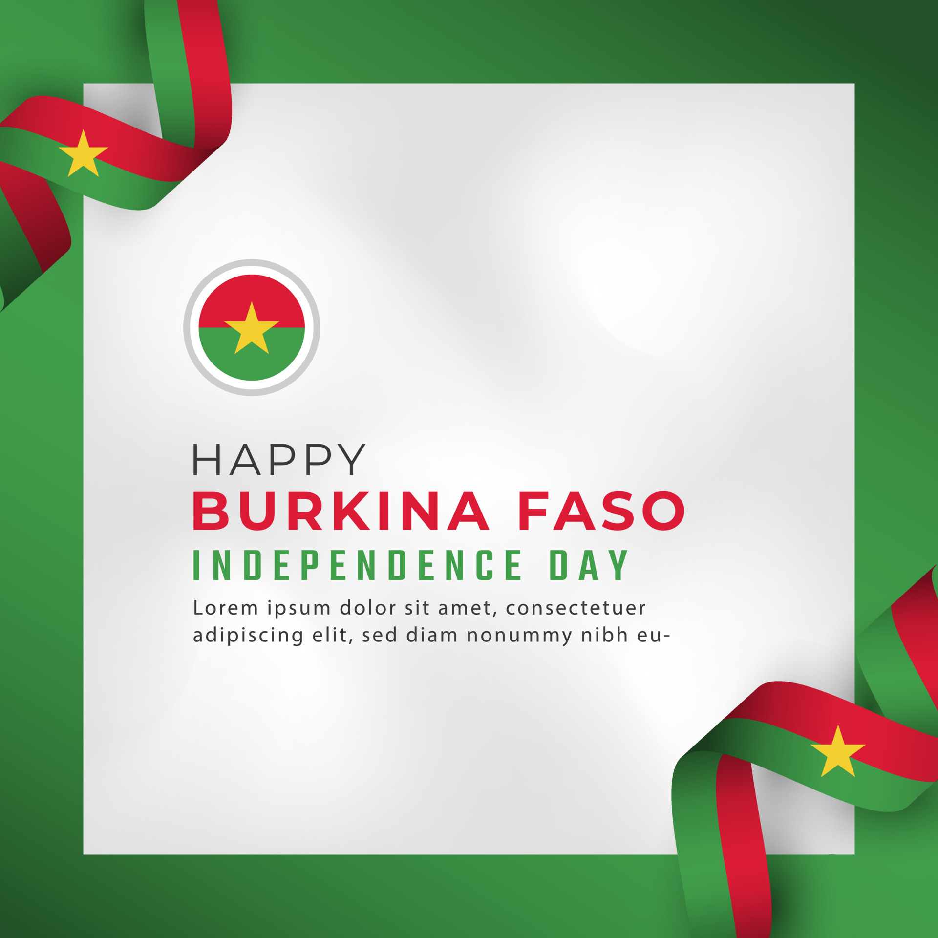 Happy Burkina Faso Independence Day August 5th Celebration Vector