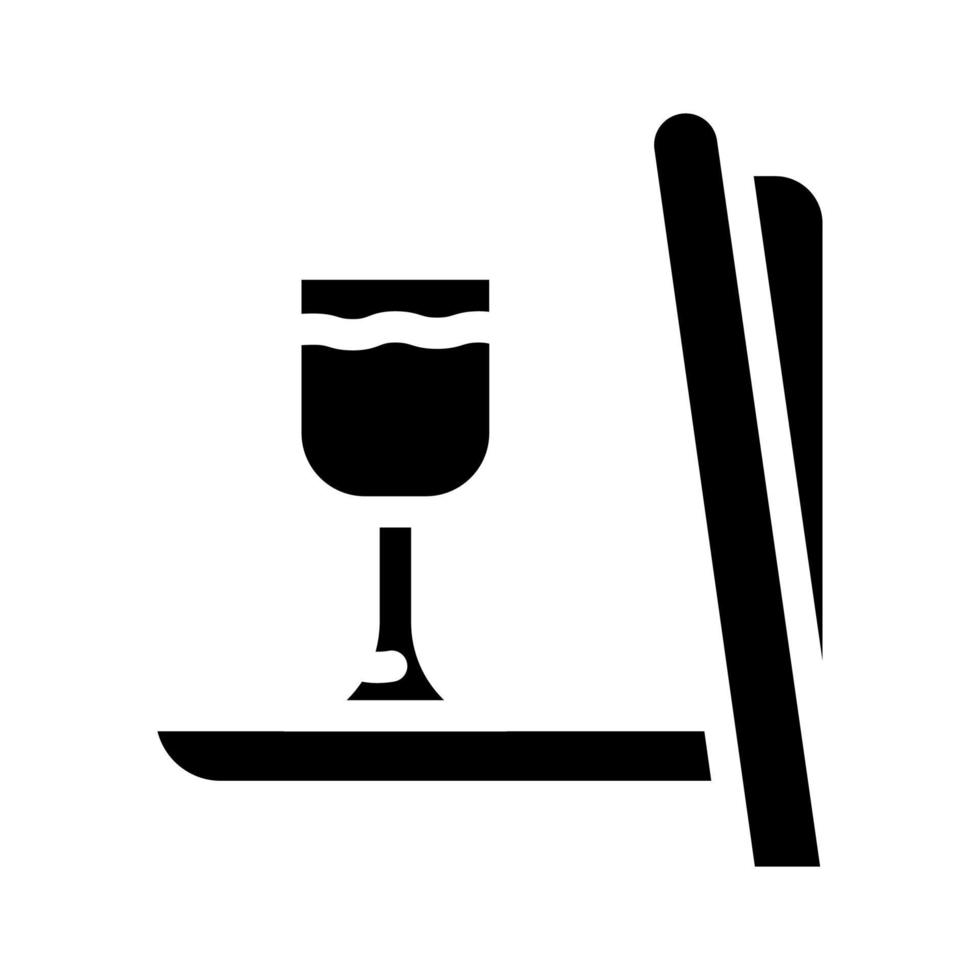 alcohol and airline food glyph icon vector illustration