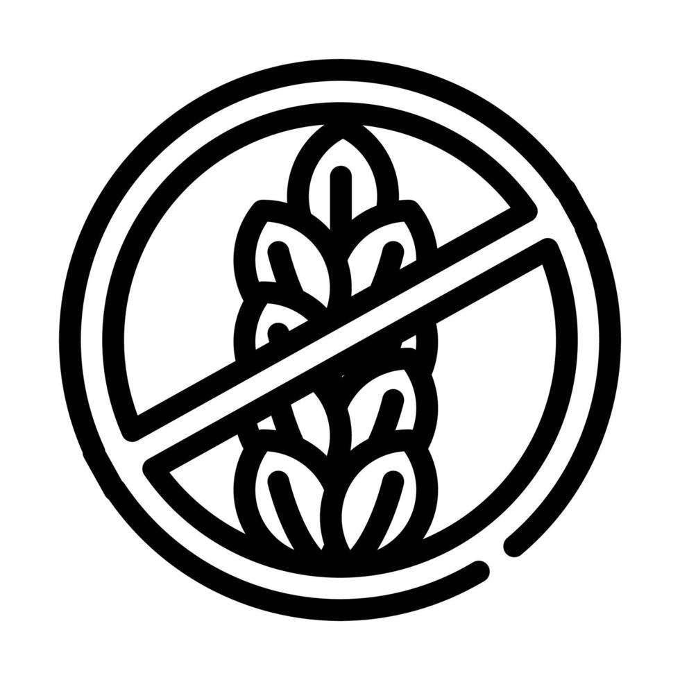 ilustración de vector de icono de línea libre de gluten