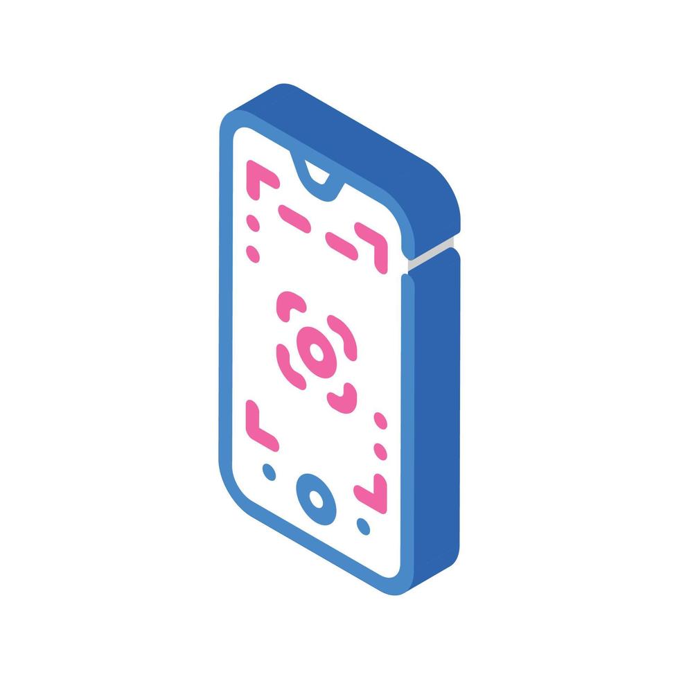 macro photography phone camera isometric icon vector illustration