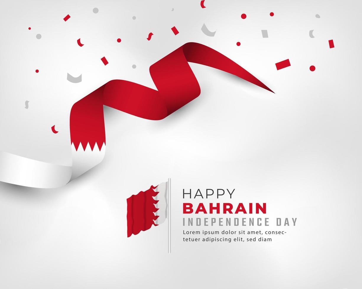 Happy Bahrain Independence Day December 16th Celebration Vector Design Illustration. Template for Poster, Banner, Advertising, Greeting Card or Print Design Element