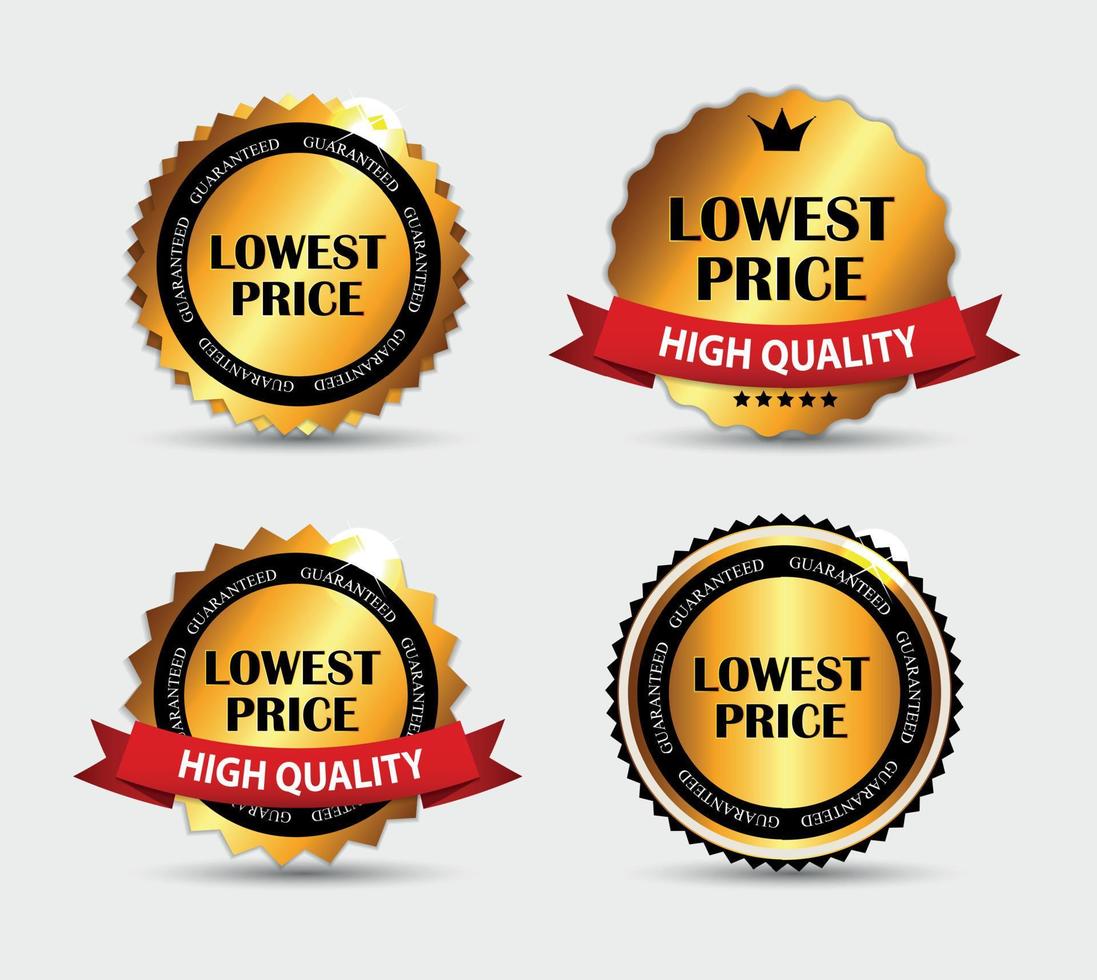 Lowest Price Label Set Vector Illustration