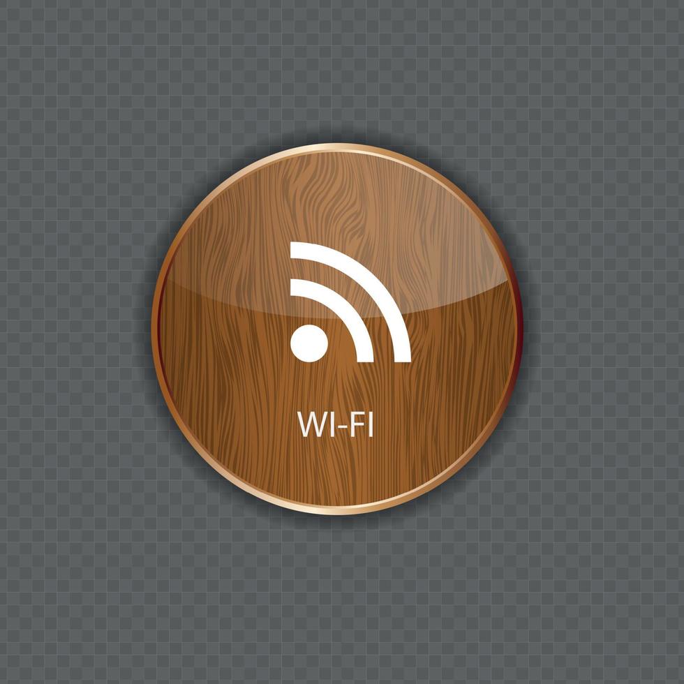 iconos de aplicaciones de madera wi-fi vector