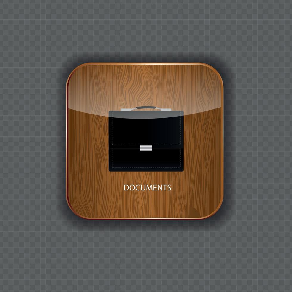 Documents wood application icons vector illustration