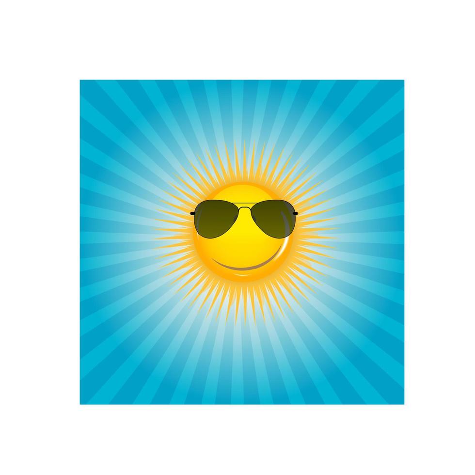 ilustración de vector de fondo de sol feliz