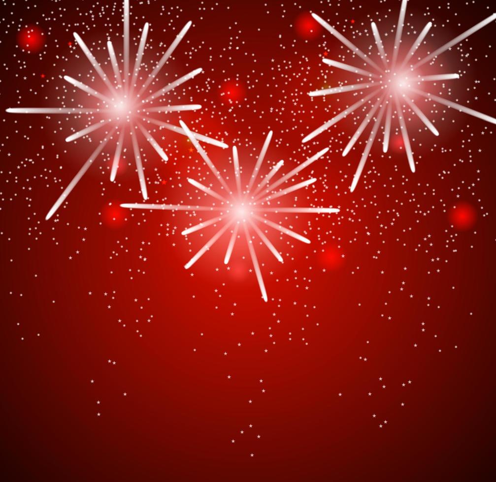 Glossy Fireworks Background Vector Illustration