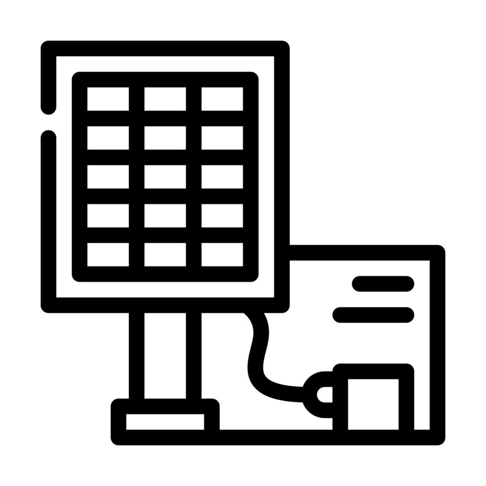 solar battery line icon vector illustration