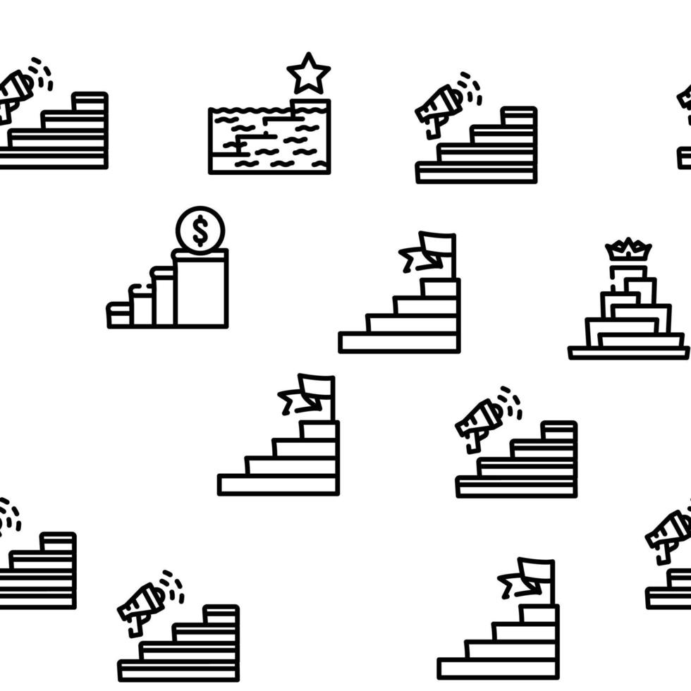 Stair And Achievement Vector Seamless Pattern