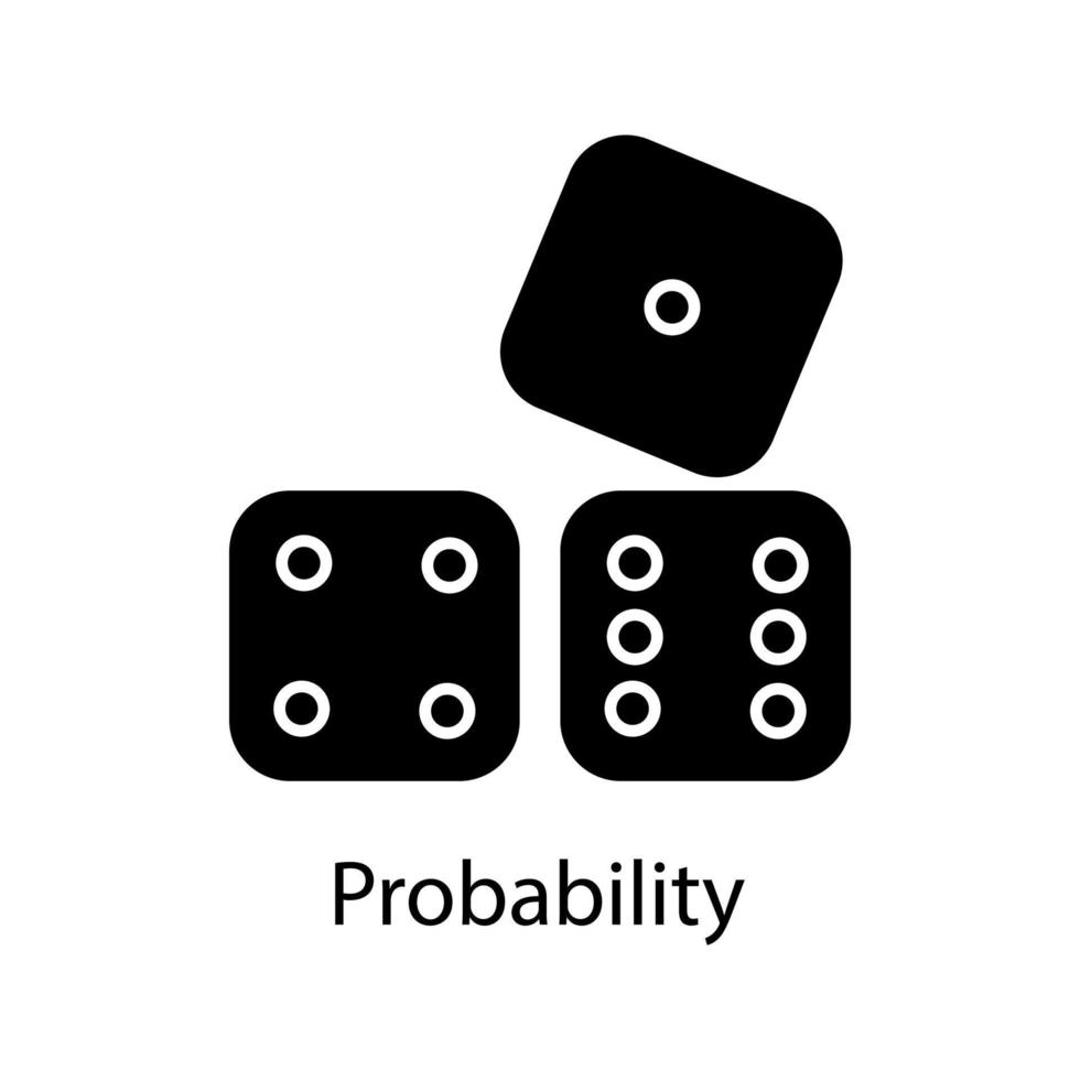 Dices glyph icon. Probability theory. Gambling. Silhouette symbol. Negative space. Vector isolated illustration