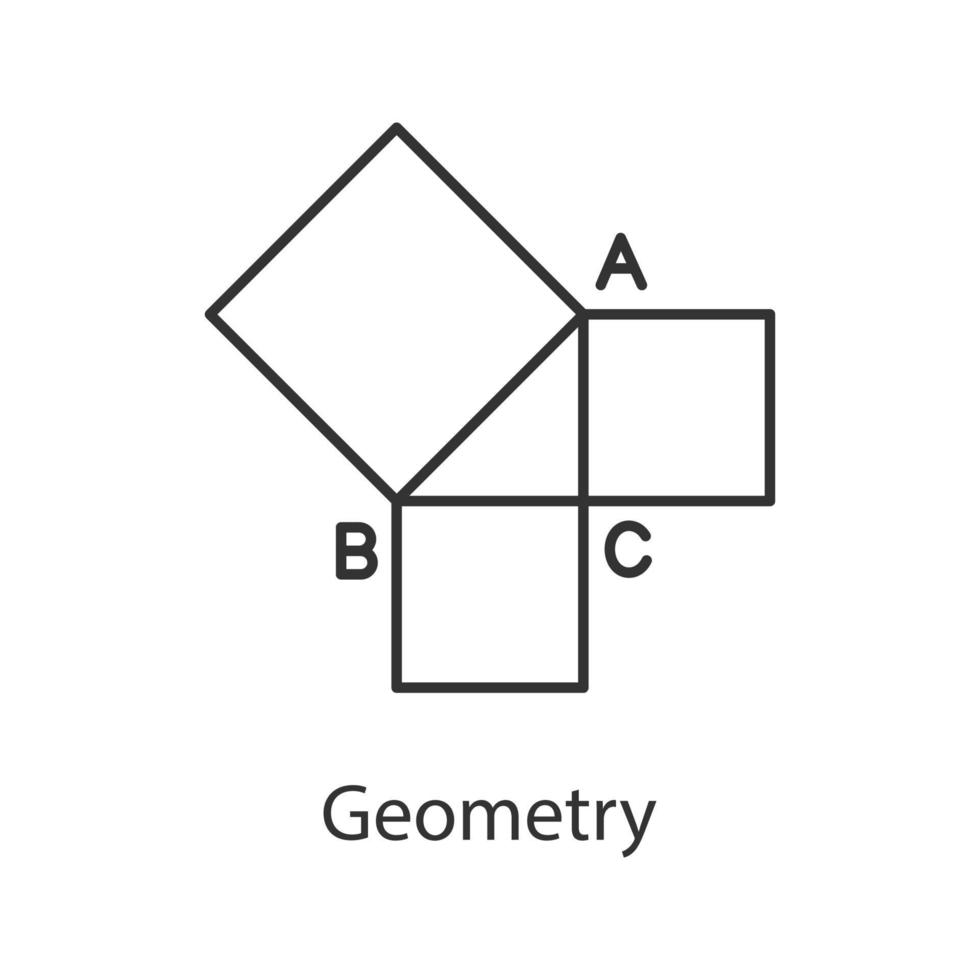 Geometry linear icon. Geometric figures. Thin line illustration. Mathematics. Squares. Contour symbol. Vector isolated outline drawing