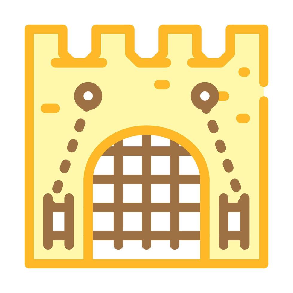 grid goal of ancient castle color icon vector illustration