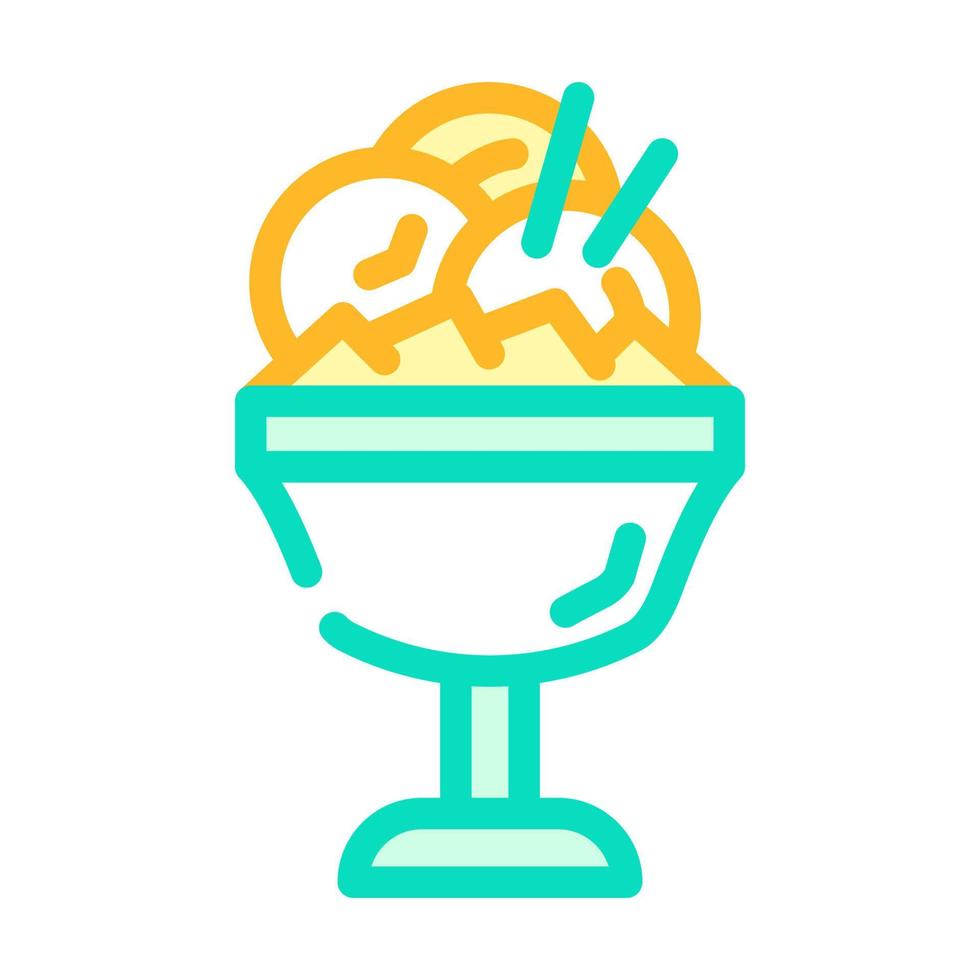 ice cream mango color icon vector illustration