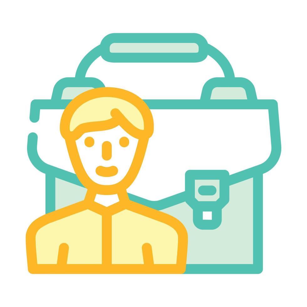 portfolio employee color icon vector illustration