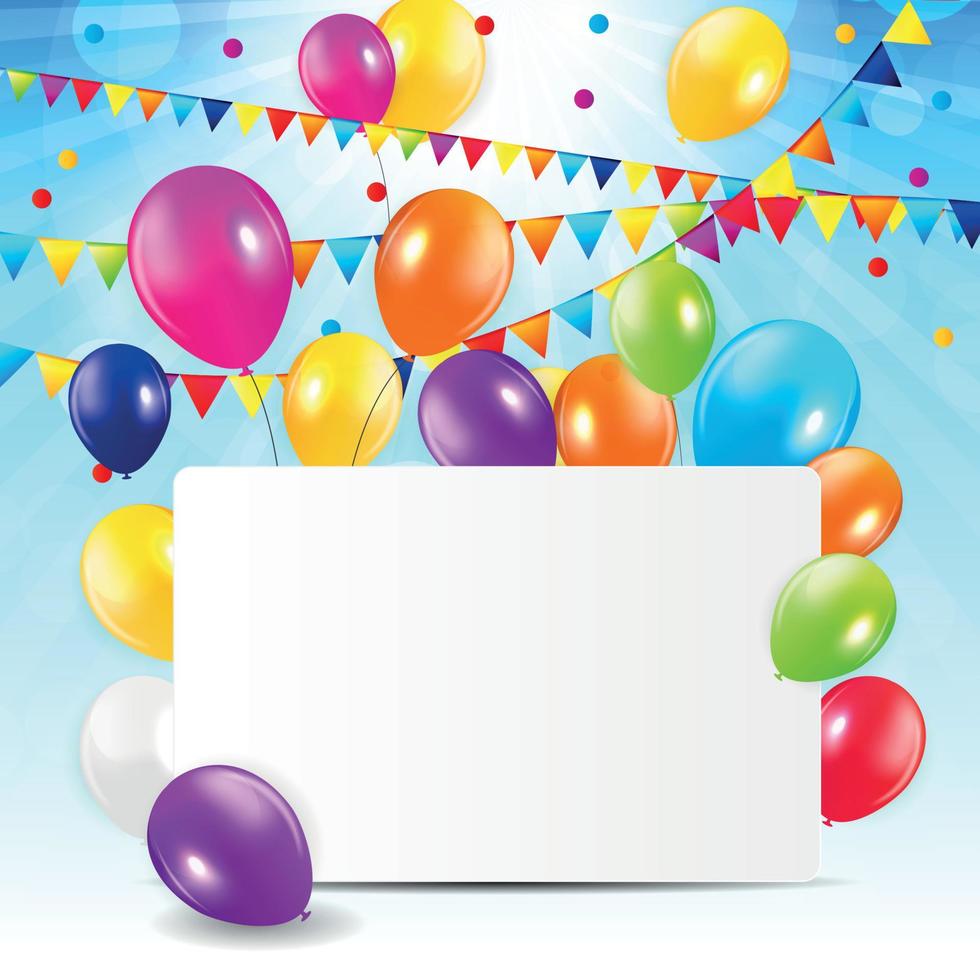 Colored Balloons Background, Vector Illustration.