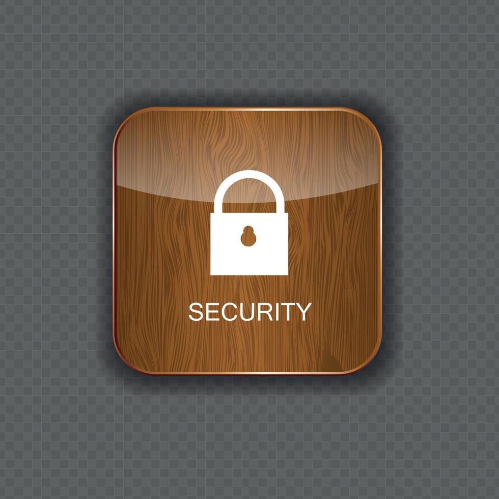 iconos de aplicaciones de madera de seguridad vector