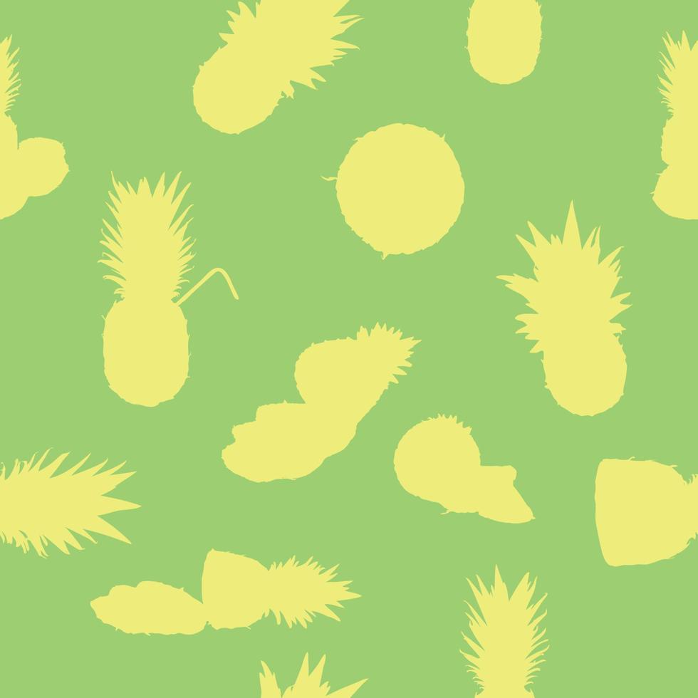 Pineapple seamless silhouette background. vector illustration