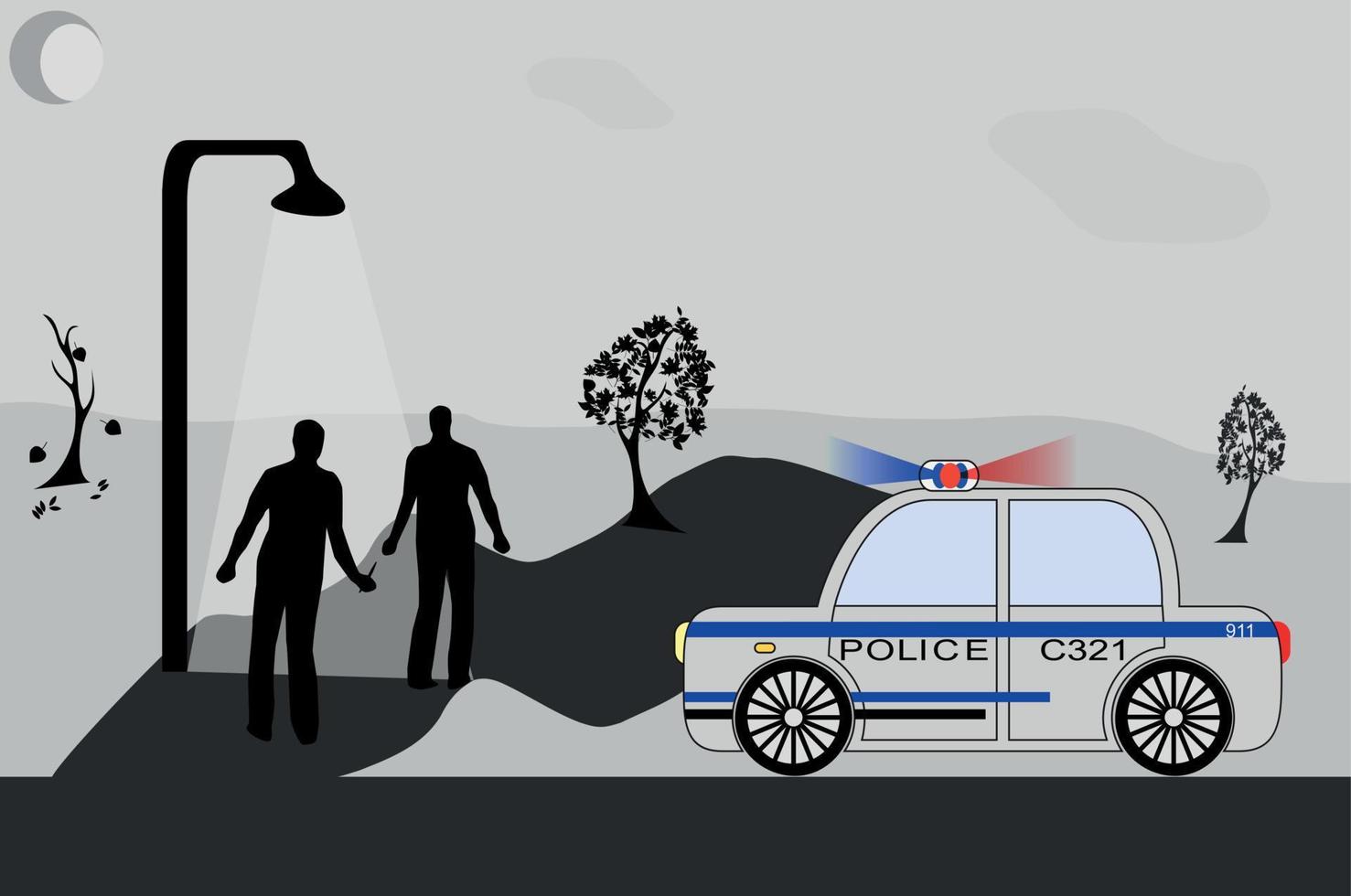 la policía y los delincuentes. ilustración vectorial vector
