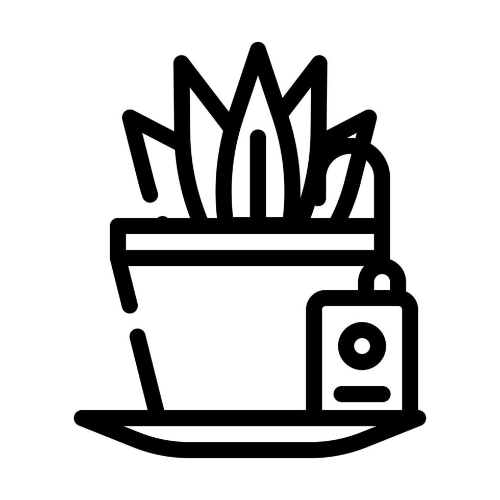 planta riego sensor línea icono vector ilustración