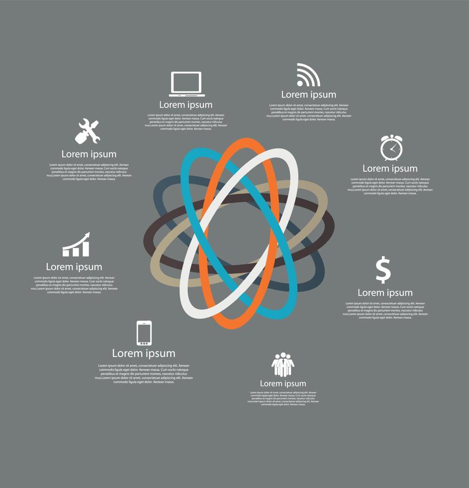 Ilustración de vector de elementos de diseño de infografías