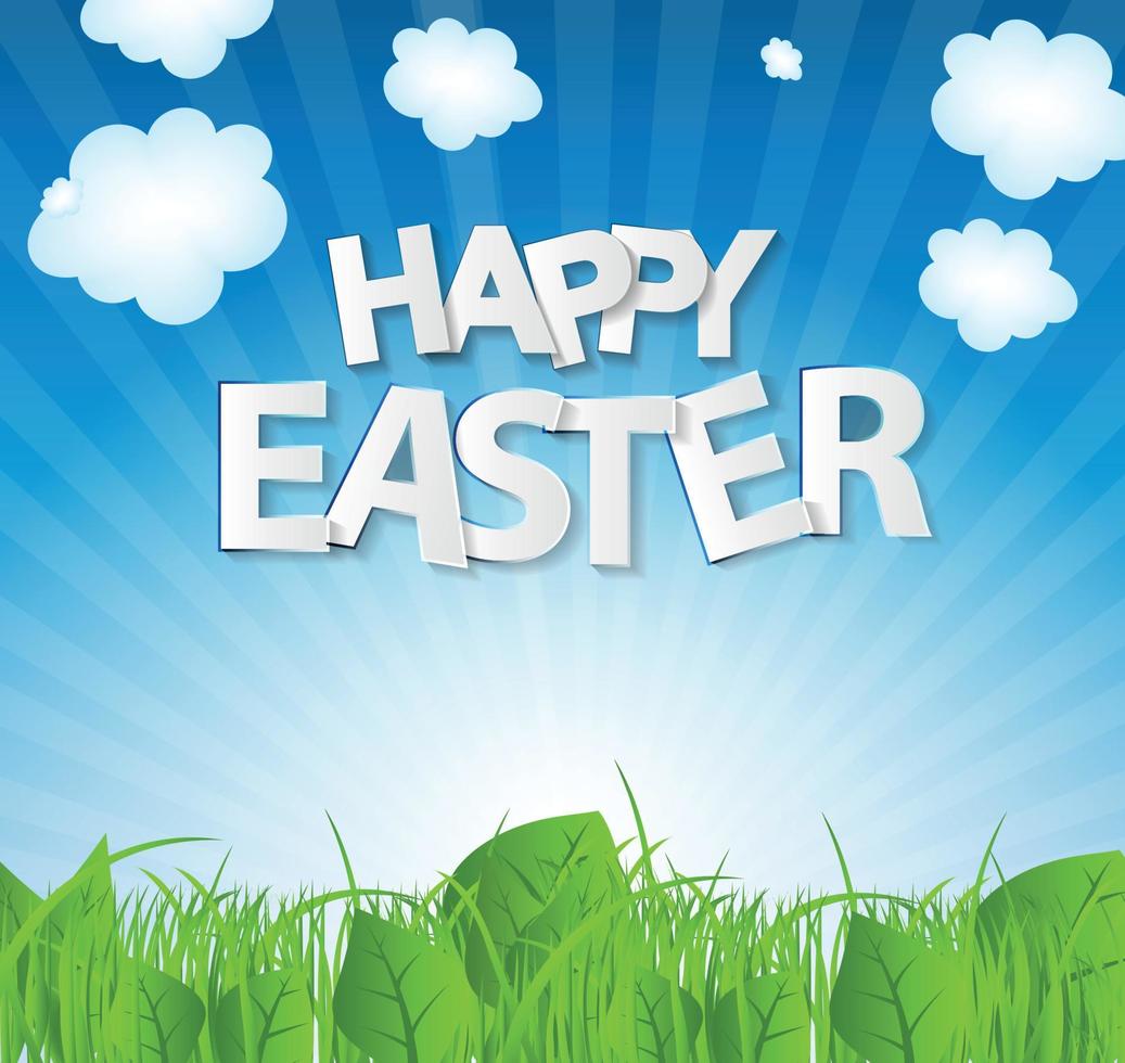 Happy Easter Spring Background Vector Illustration