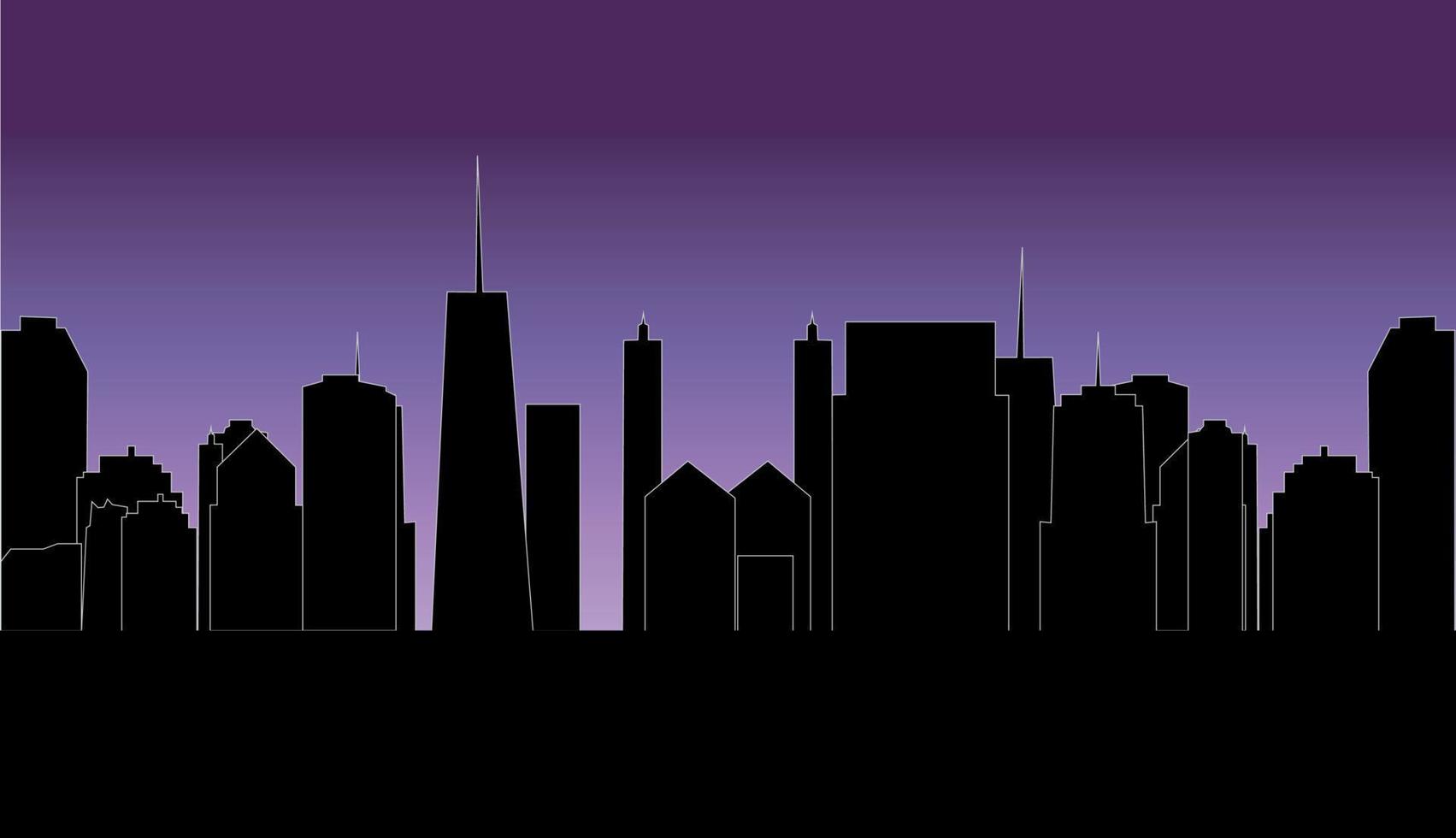 vector illustration of cities silhouette