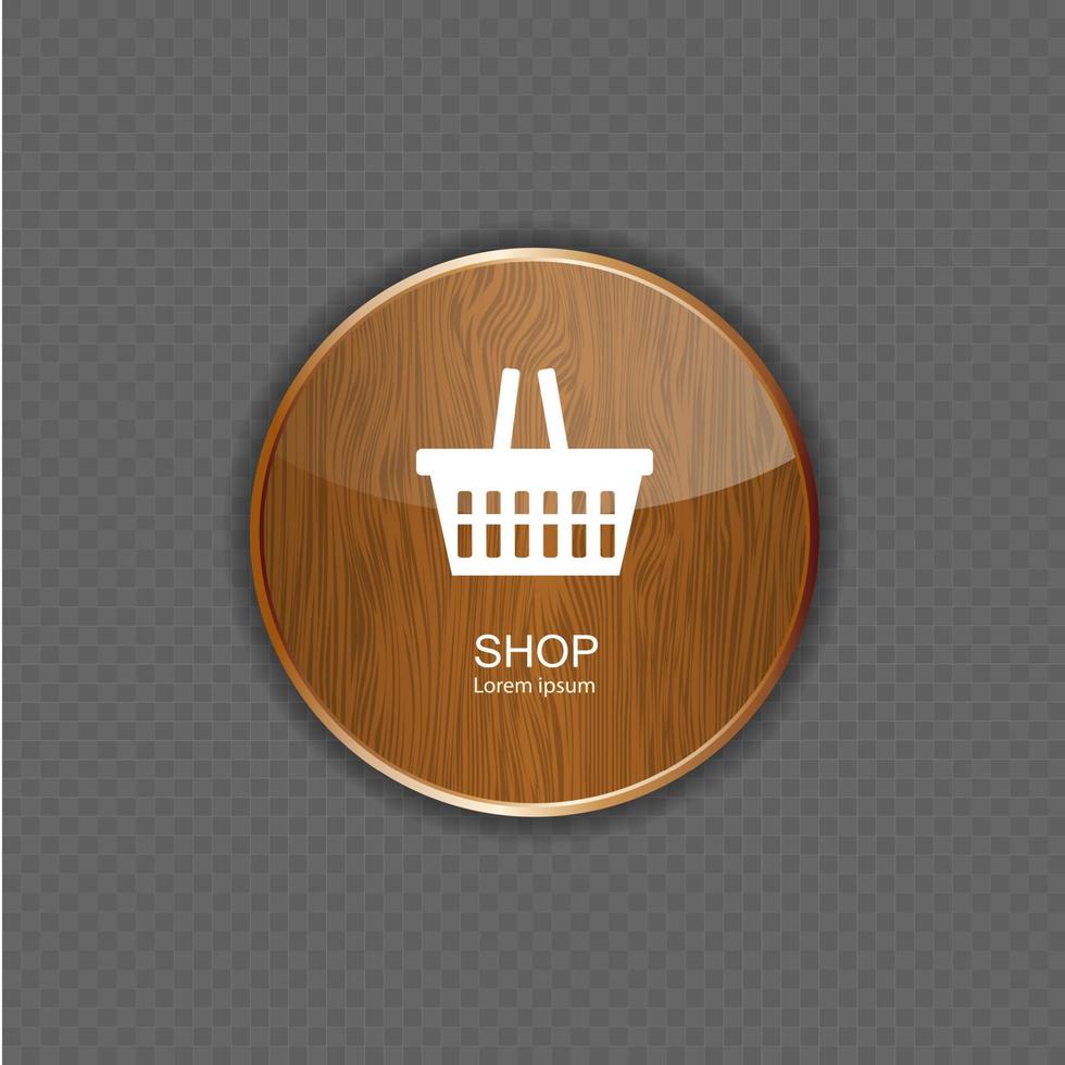 Shop wood application icons vector