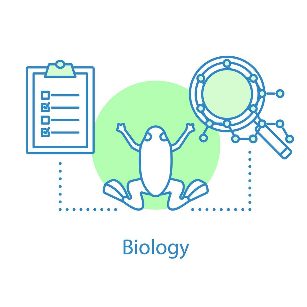 icono del concepto de biología. Ciencias. investigación científica. aprendizaje de la naturaleza. ilustración de línea delgada de idea de zoología. materia escolar o universitaria. dibujo de contorno aislado vectorial vector