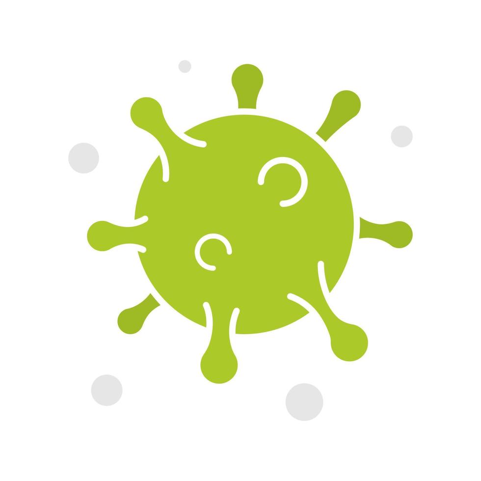 Virus particle glyph color icon. Silhouette symbol on white background with no outline. Negative space. Vector illustration
