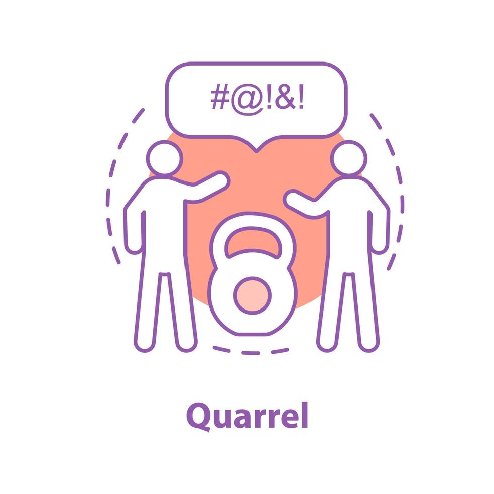 Quarrel concept icon. Disagreement idea thin line illustration. Conflict. Vector isolated outline drawing