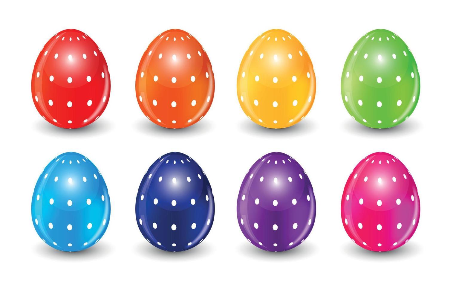 Beautiful Easter Egg Set Vector Illustration